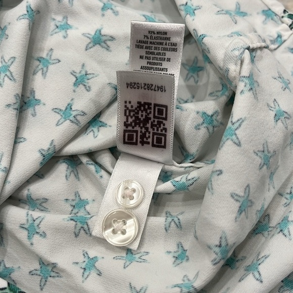 Bonobos | Tech Performance Button-Up Shirt | White‎ & Green Starfish | Medium - Picture 9 of 12